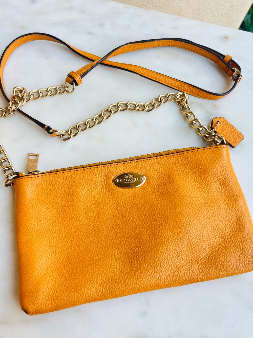 Coach small crossbody orange